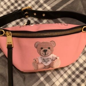 Moschino pink fanny pack belt bag teddy bear